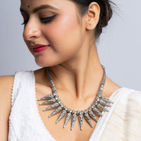 Silver Tribal Spike Necklace