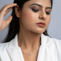 Silver Chic double layered lightweight necklace