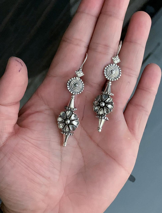 Kundan silver earrings lightweight