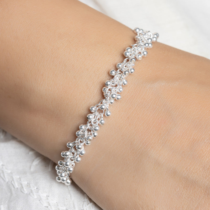 Exclusive Silver Bunched Ghunghroo Bracelet 