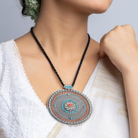 Exclusive Statement Coral and Turquoise Pendant