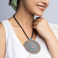 Exclusive Statement Coral and Turquoise Pendant