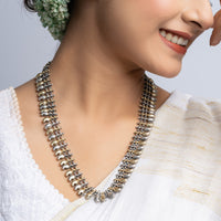 Two-Tone Traditional Silver Necklace with Paisleys