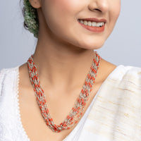 Real Coral Layered Bead Necklace