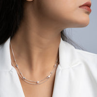 Silver Chic double layered lightweight necklace 