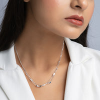 Silver Chic double layered lightweight necklace Style 2 