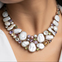 Silver Semi Precious Necklace With Surprise Earrings