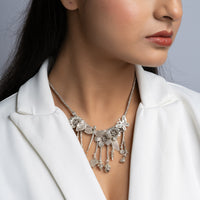 Silver Chiang Mai Floral Charm Necklace