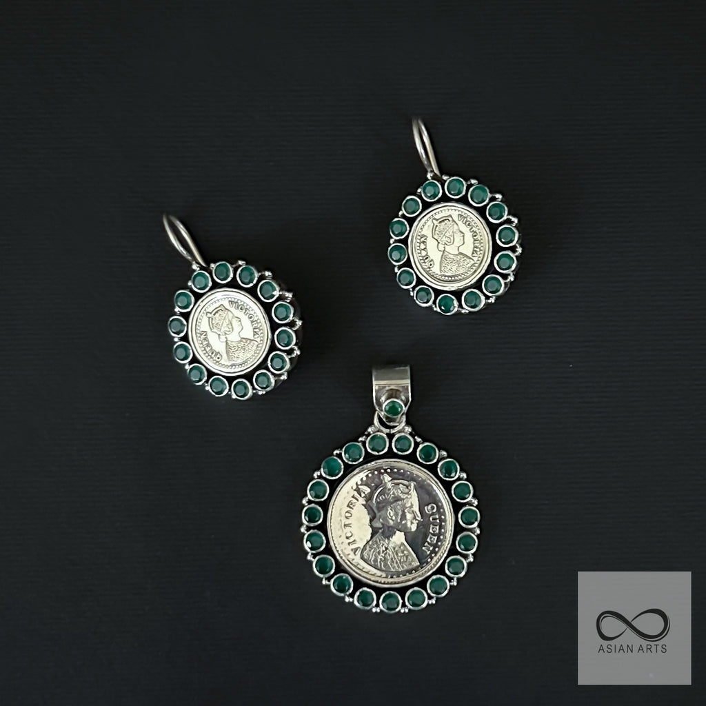 Silver Coin Cut-Stone Set