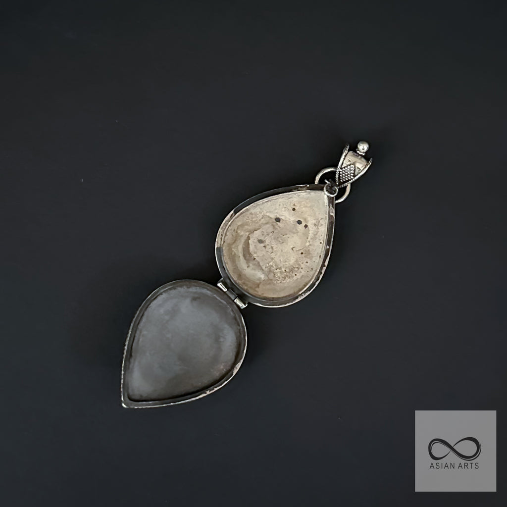 Silver Lapis Openable Locket