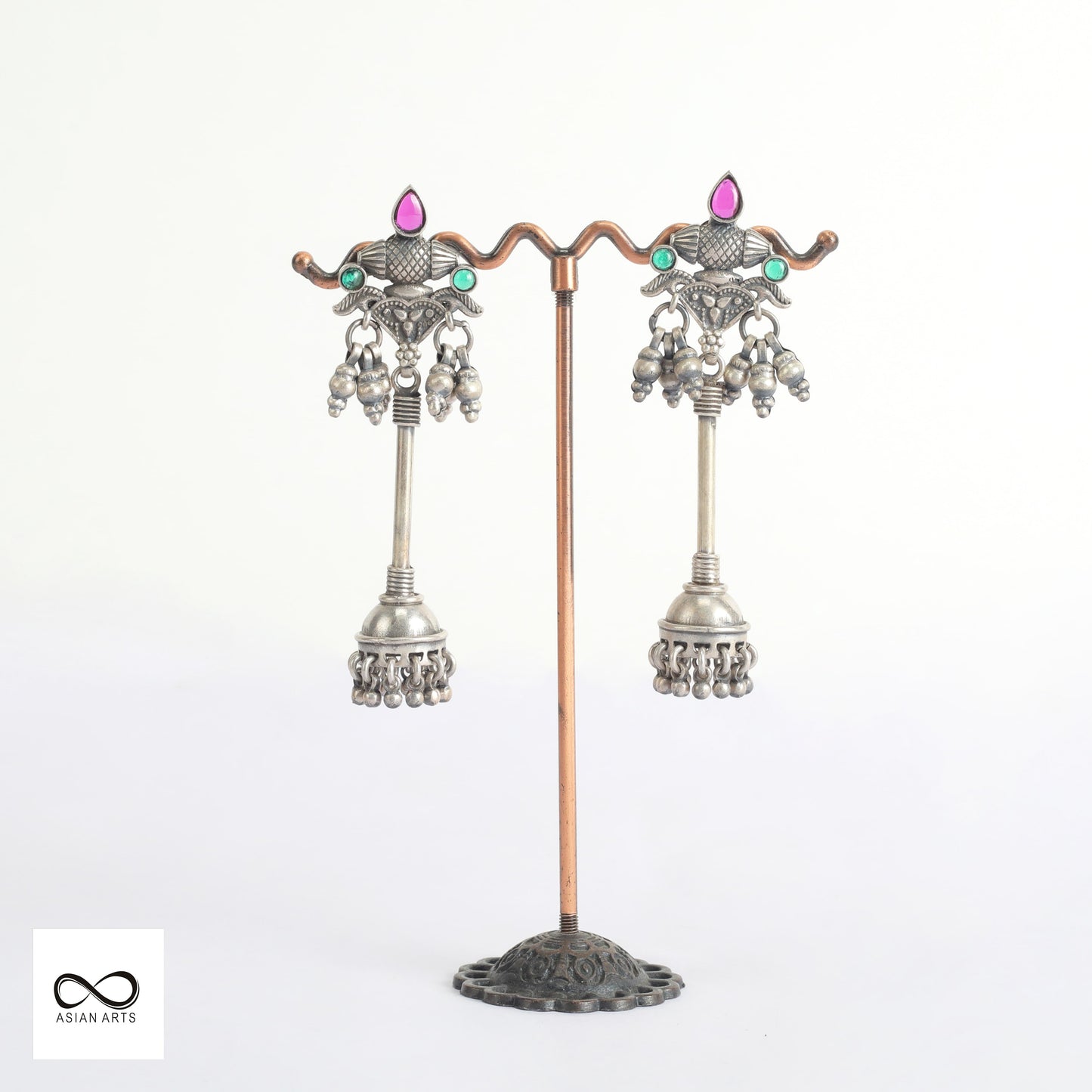 Silver Traditional Lightweight Kemp Jhumkas Ver.1