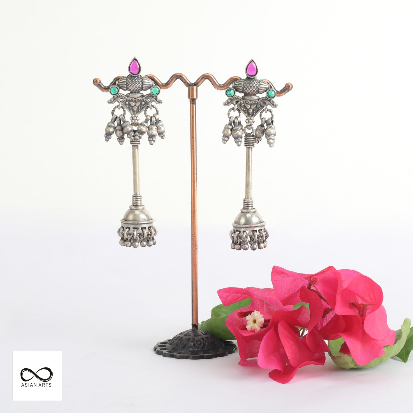 Silver Traditional Lightweight Kemp Jhumkas Ver.1