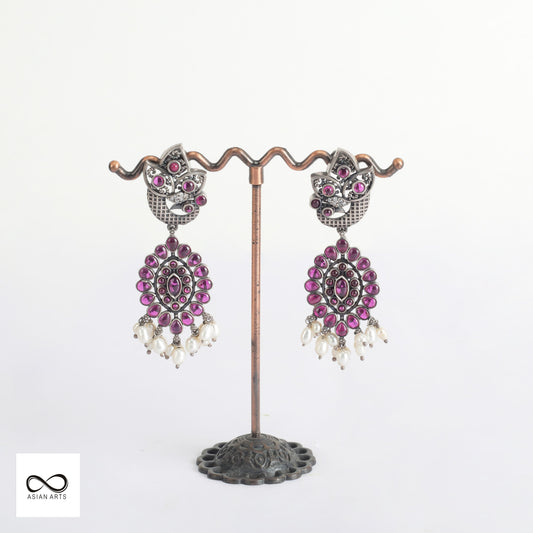 Silver Exclusive Kemp Earrings with cultured pearls Ver.4