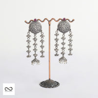 Silver Kemp Old-Look Jhumka with cultured pearls
