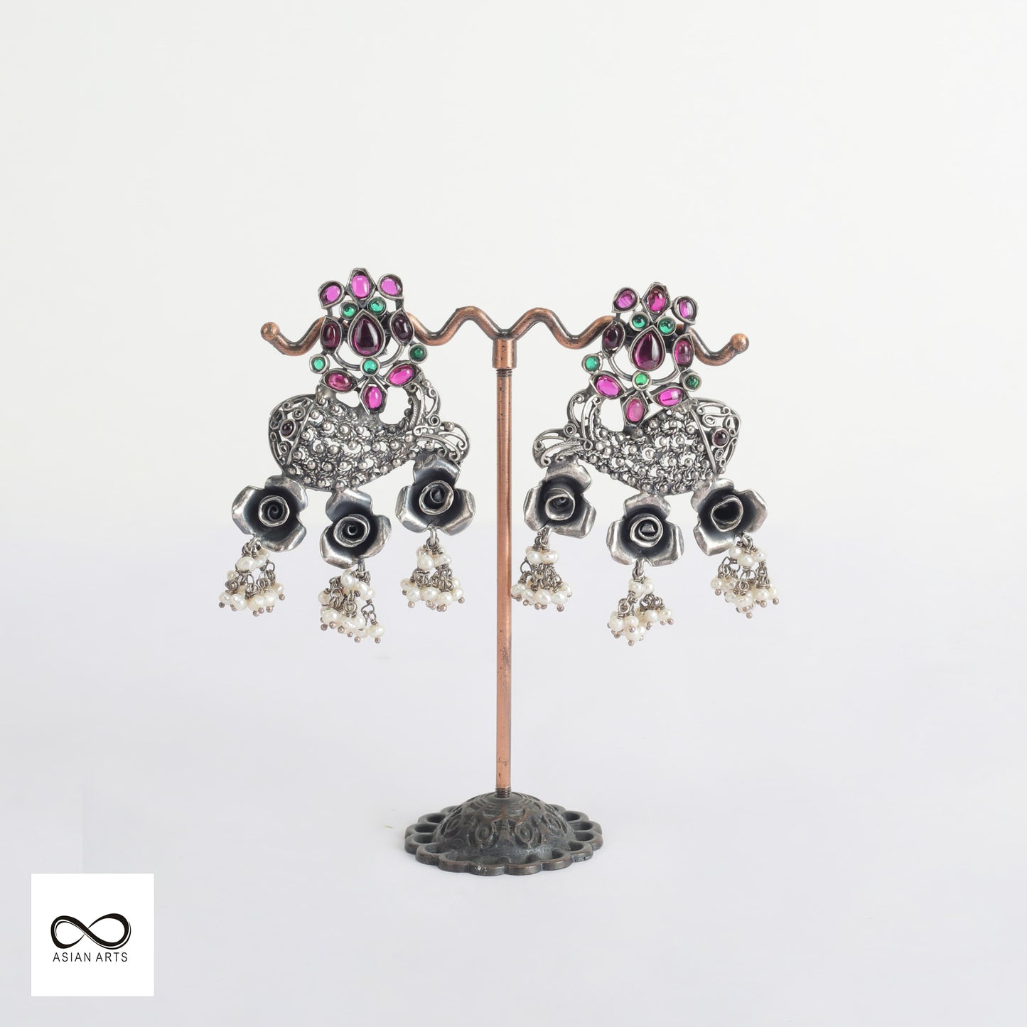 Silver Fusion Kemp Earrings with cultured pearls Ver.6