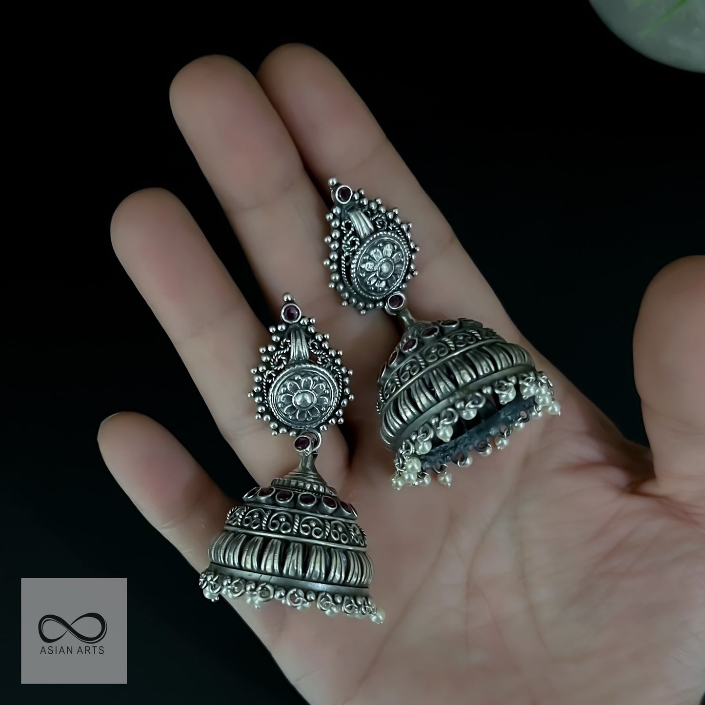 Silver exclusive handmade south jhumka
