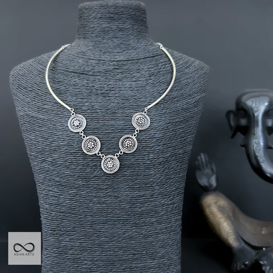 Handmade silver Rawa design lightweight necklace