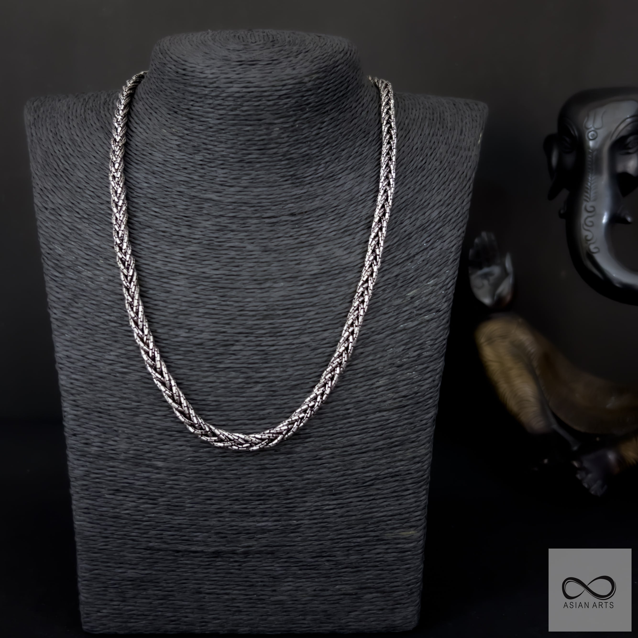 Tri Color Sterling Silver Braided Herringbone Necklace for Women – Natalia  Drake