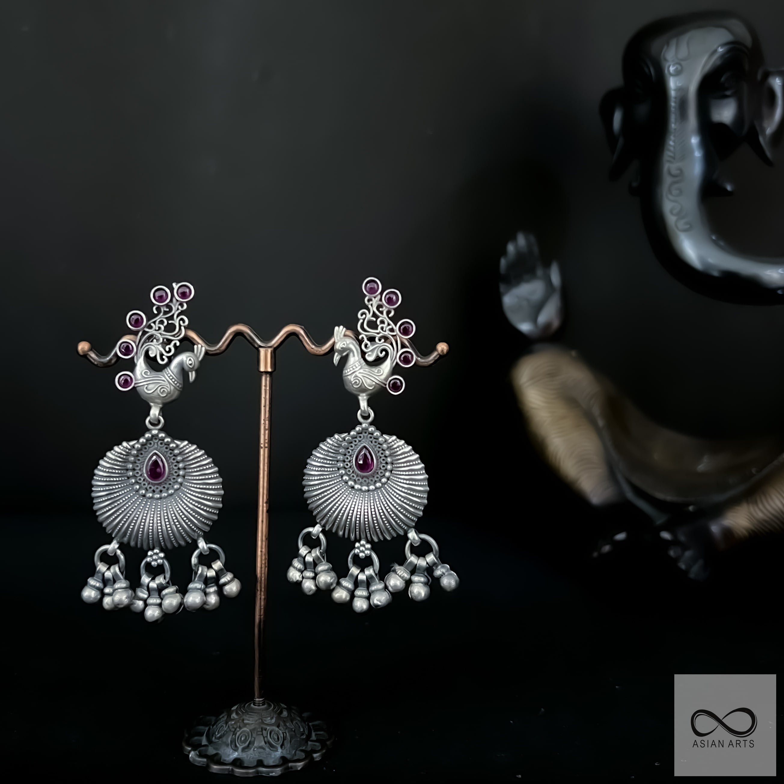 Ruby Kemp White CZ stone Traditional Chandbali Earrings – Simpliful Jewelry
