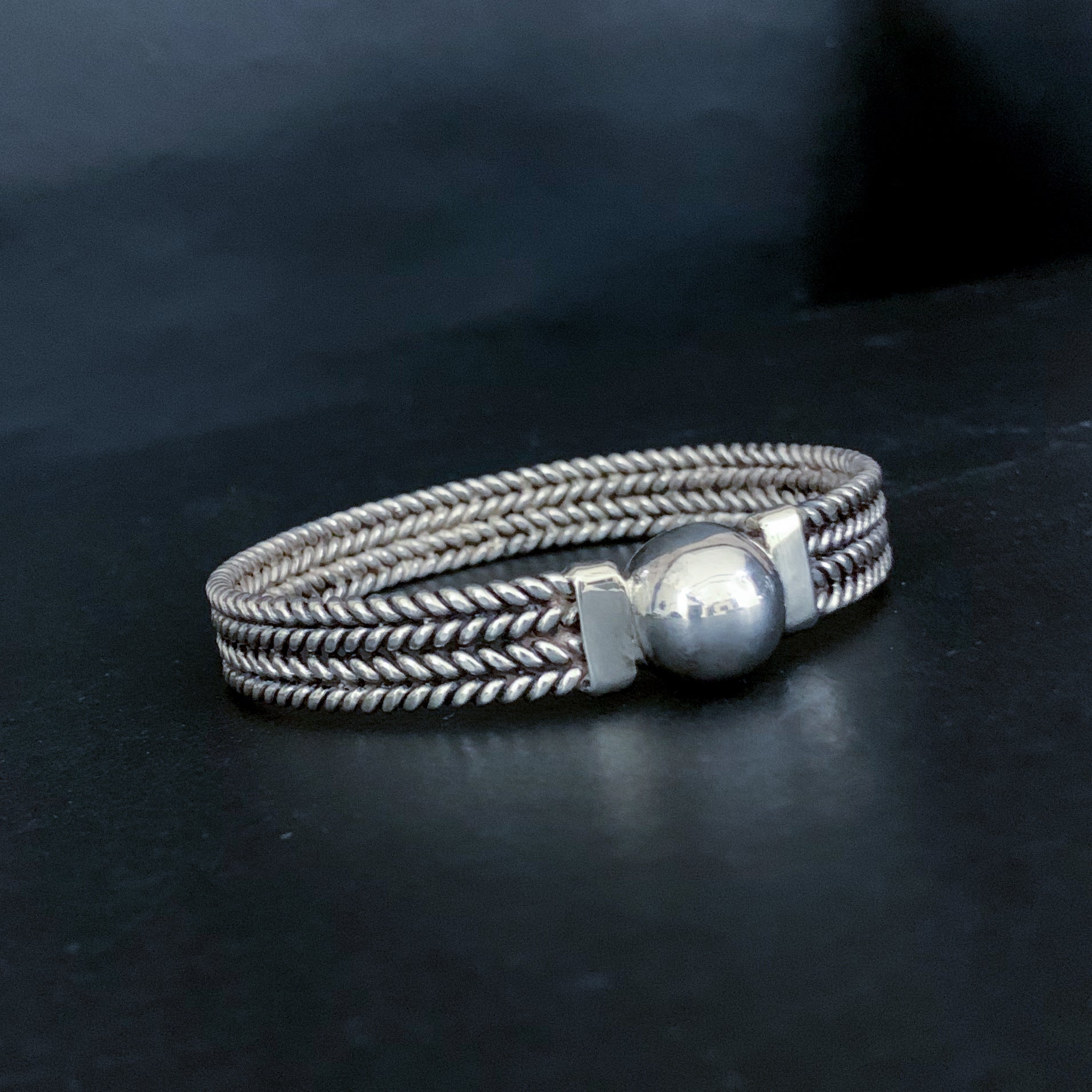 Large hot sale silver bracelets