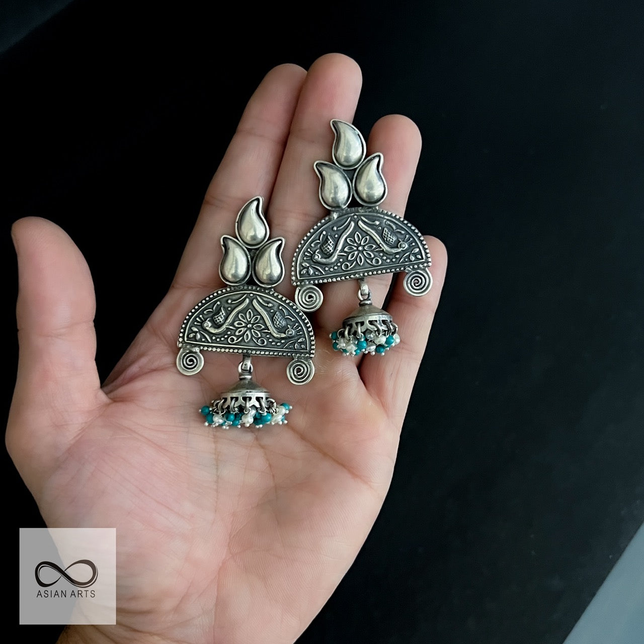 Antique Shahmiri Handmade Kashmiri Jhumka Earrings - Gyawun