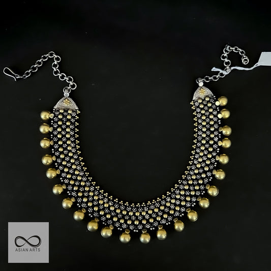 Two-Tone Traditional Silver Necklace