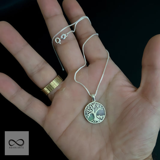 Silver MOP tree of life pendant Ver.1