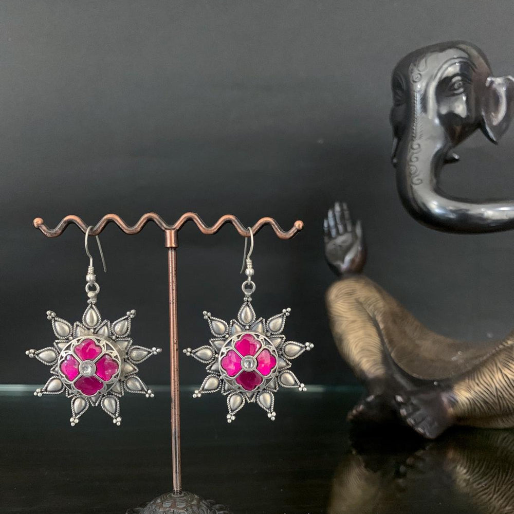 
                  
                    pink Kundan antique earrings
                  
                