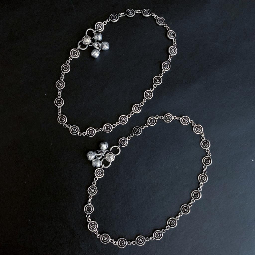 Silver Handmade whirlpool anklet