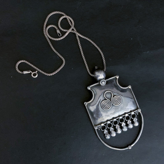 silver Rajasthani old-look pendant (ver.7)