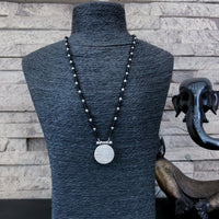 Silver old look scratch design Mangalsutra