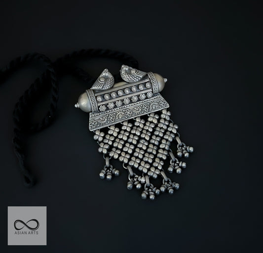 Silver Traditional Jhalar Necklace Ver. 3
